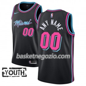 Canotte Bambino Miami Heat Personalizzate 2018-19 Nike City Edition Nero Swingman
